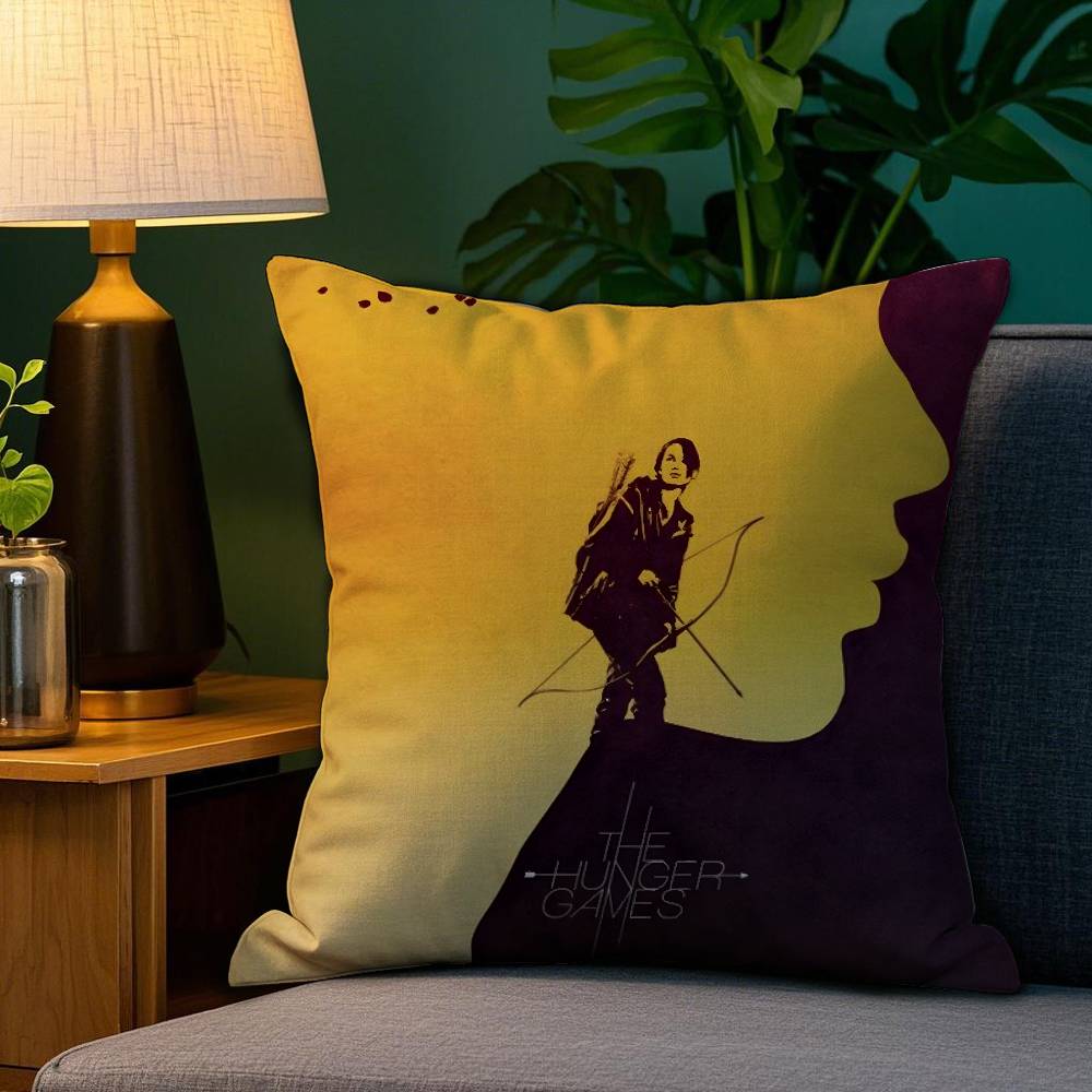 The H-Hunger Games Pillow Case Plush Fabric Soft Double Sided Print Sofa Cushion Cover Throw Pillow Covers