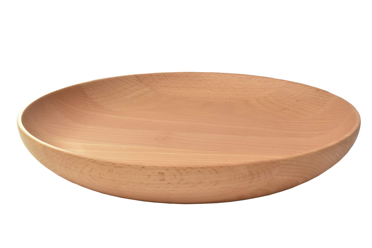TOUGEI MUTE Round Dish LL - Wooden, Natural Wood, Deep Plate, 28cm Large Plate