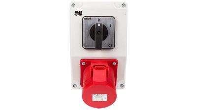 Rs-Z Power Distribution Board With Switch 0-1 3P+N+Z 16A Grey Ip44 6271-00