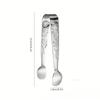 Pinça de Gelo com Rosas Vintage Aço Inoxidável Pinça para Cubos de Gelo de Açúcar Pinça Portátil para Salada Churrasco Pinça de Cubo de Gelo Prata/Dourada Suprimento para Bar