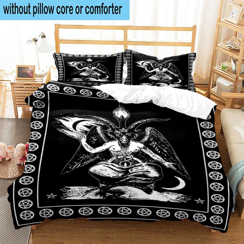 Skull And Serpent Design 3pcs Bedding,Including 1pc Duvet Cover And 2pcs Pillowcases Perfect for Christmas,Ideal for Bedroom, Dormitory