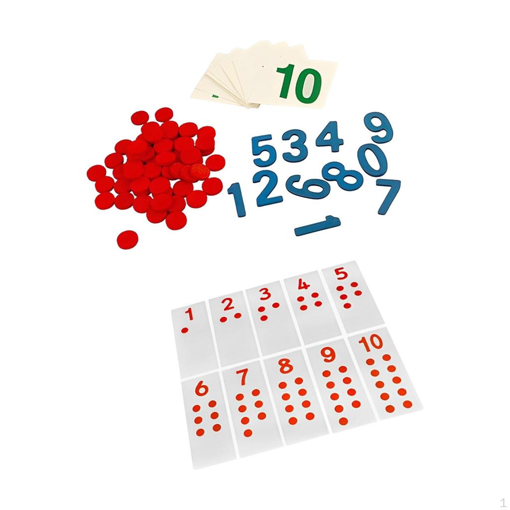 Educational Math Learning Set for Kids - Number Counting Blocks & Cards