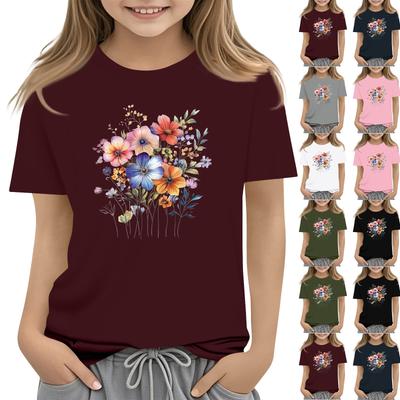 Toddler Girl Boy T-Shirts Kids Top Boys And Girls Printed Short Sleeved T-shirt 1-12Y