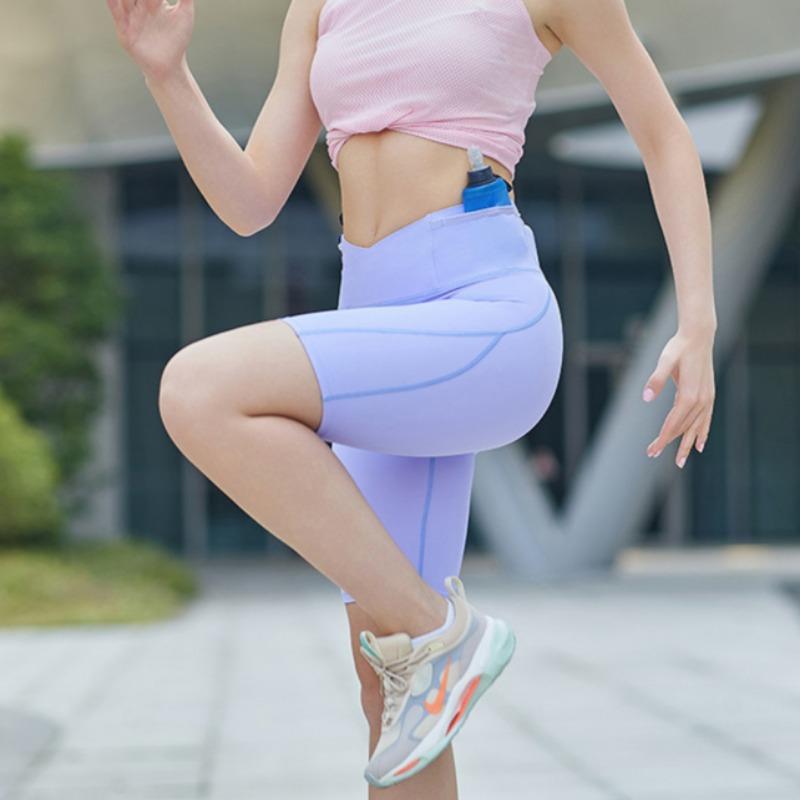 Spring and Autumn New Women's High Elastic High Waist Five-point Pants Outdoor Marathon Cross-country Running Pants Yoga Pants