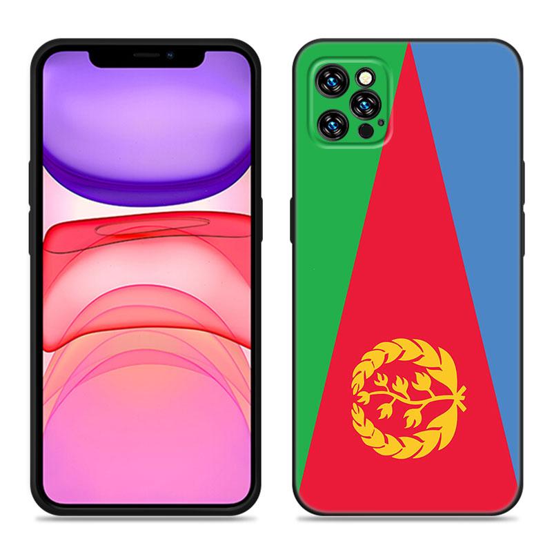 

Чохол для телефону з прапором Еритреї для Apple iPhone 12 13 Mini 11 14 15 Pro Max 7 8 Plus X XR XS SE 2020 2022 чорний силіконовий чохол iPhone 11