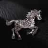 Casual Zodiac Animal Lapel Pins Classic Metal Badge Pin Rhinestone Horse Brooches  New Year Gifts