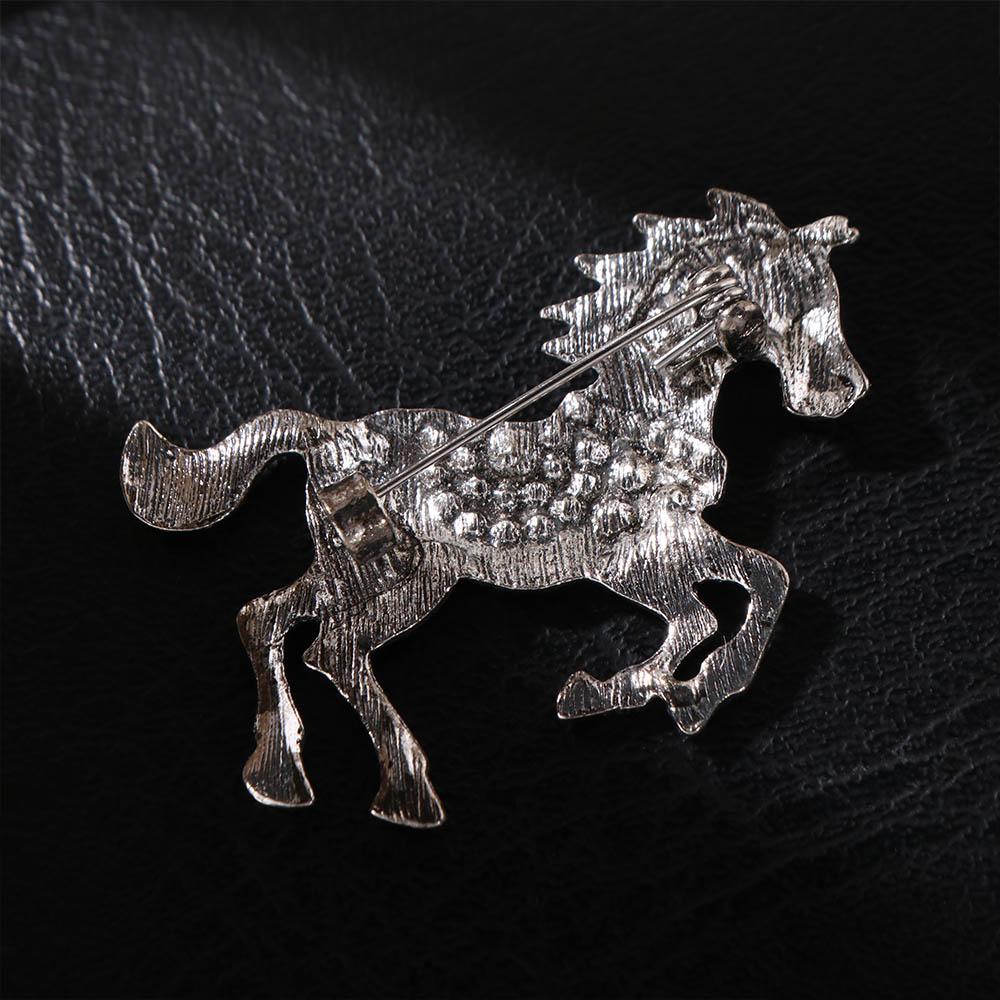 Casual Zodiac Animal Lapel Pins Classic Metal Badge Pin Rhinestone Horse Brooches  New Year Gifts