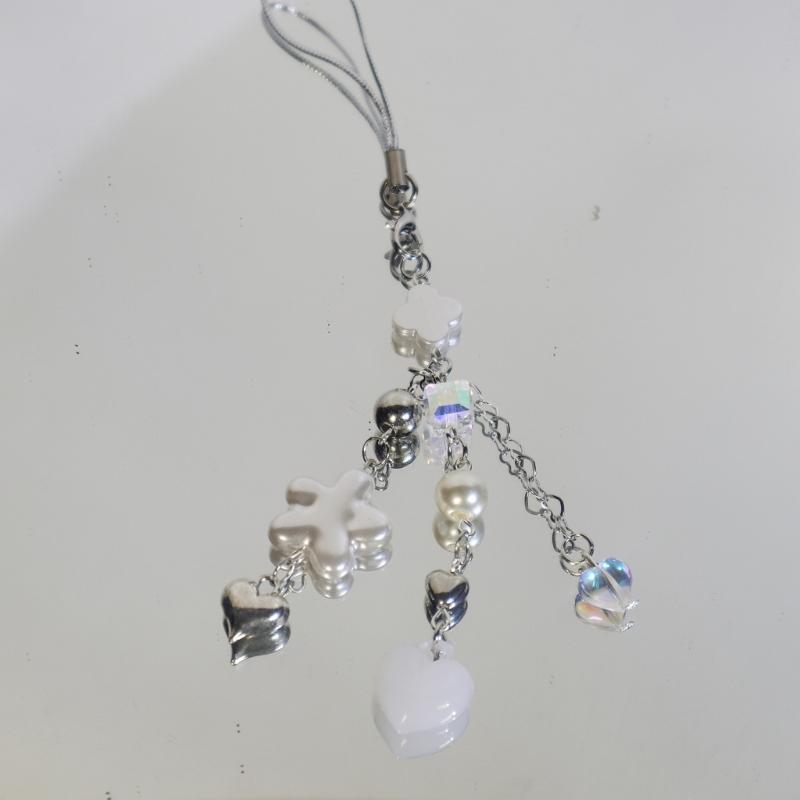 Stylish Mobile Phone Chain Handmade Beaded Keyring Pendant Fashionable Key Chain Practical Phone and Bag Accessory