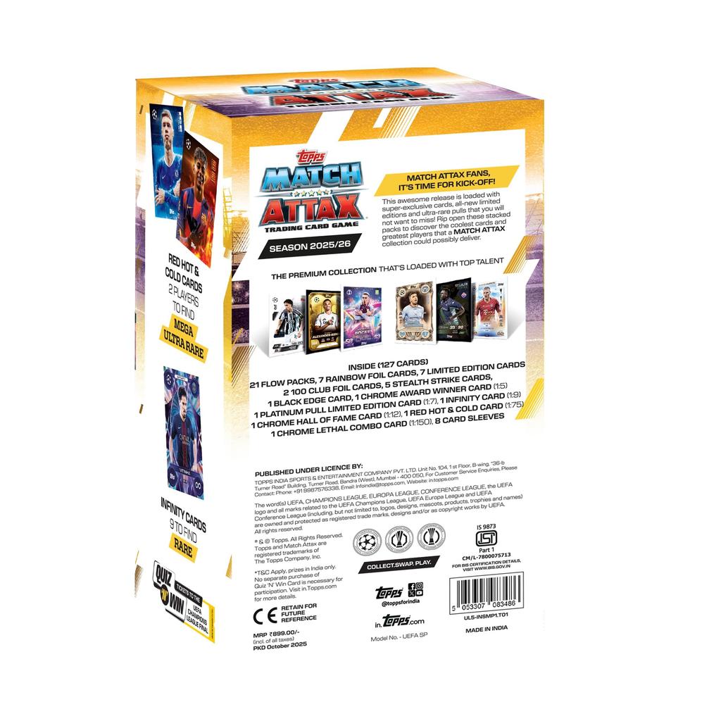 Topps UEFA Champions League Match Attacks 2025 Joc de Cărți de Colecție și Schimb (Pachet inteligent)
