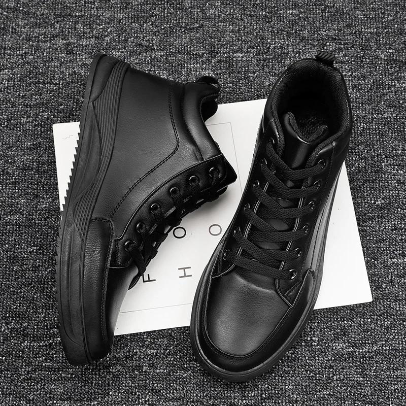 

Весна 2024 года, новые мужские повседневные туфли, удобная обувь для пар, износостойкие кроссовки для активного отдыха, теплые, нескользящие, легкие, с высоким верхом 37 чёрный