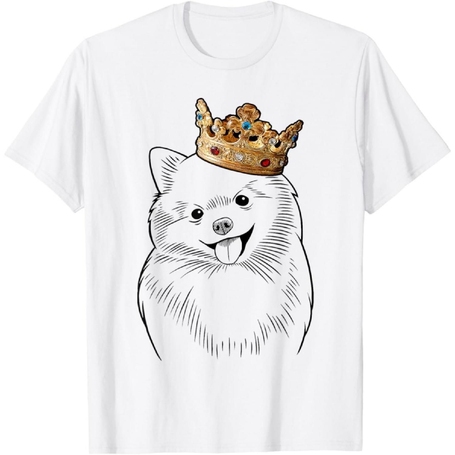 Pomeranian Dog Wearing Crown T-Shirt XXXXXL белый