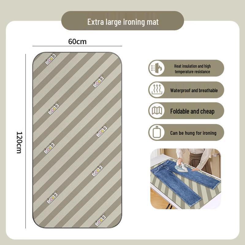 Foldable Portable Ironing Board with Heat-Resistant Pad and Anti-Scald Gloves