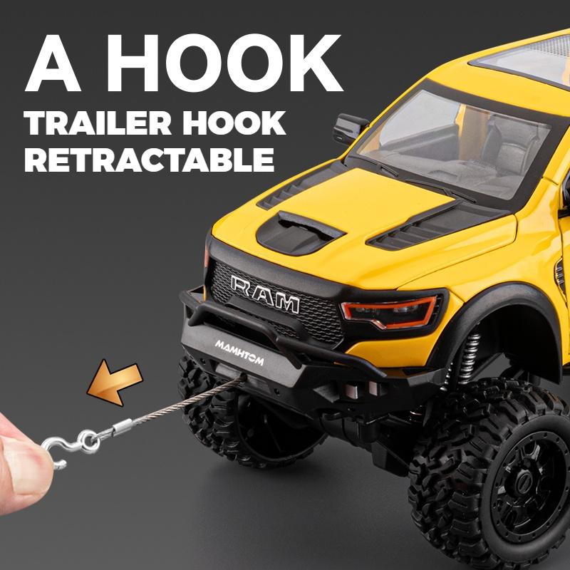 1/24 Scale Dodge Mammoth RAM 1000 TRX 6x6 Pickup Metal Alloy Diecast Model Car Outdoor Decoration Ornament Holiday Gift for Boyfriend