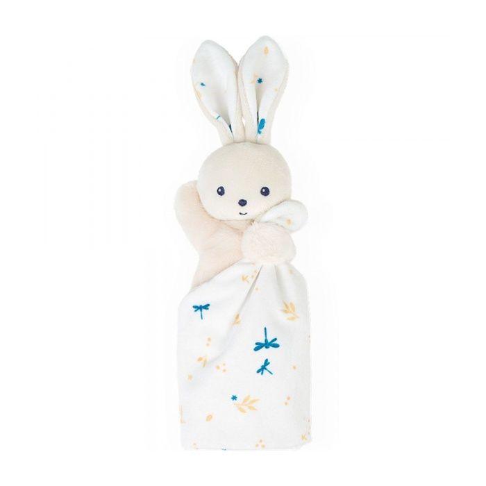 Doudou lapin blanc en micro-velours - KALOO - Carre douceur - 0 mois et plus
