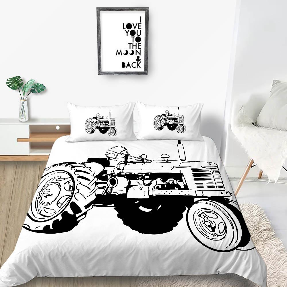 2023 New Style 3D Vehicle Printing Duvet Cover Set Farmland Home Textiles Soft Bedding Cover Suit Teen Children Luxury Bed Set