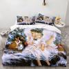 Angel Oil Painting Microfibre Bedding Sets, Children's Birthday Gift with Zip Room Decor for Teenagers Adulte 2-3 Pieces Duvet C