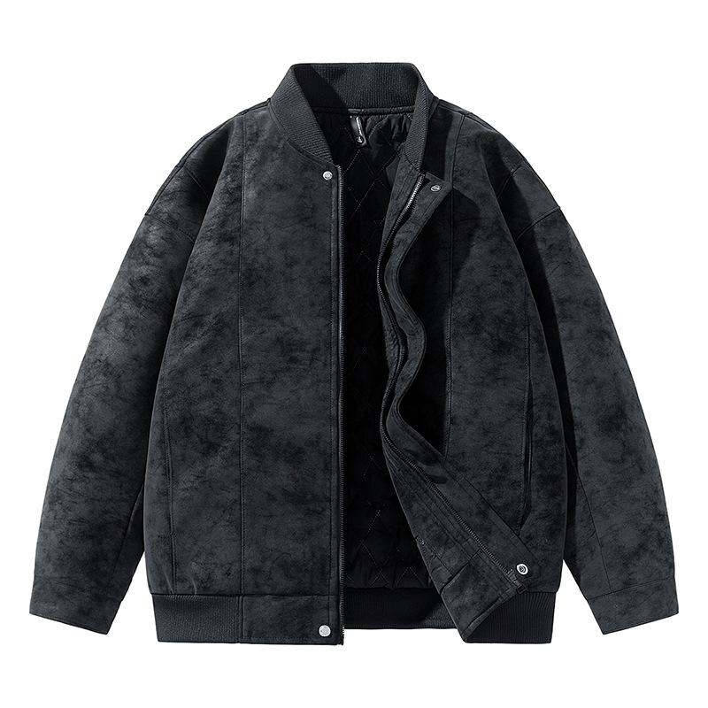 

Новое зимнее мужское хлопковое пальто из замши с хлопковой подкладкой, куртка-пилот с утолщенным бейсбольным воротником, хлопковая куртка 3XL