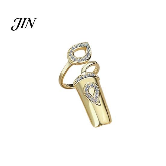 Nail-safe Adjustable Ring Universal Fit Nail Ring, Lightweight Opening Finger Jewelry, Versatile Geometric Accessory Design for Protecting Manicure