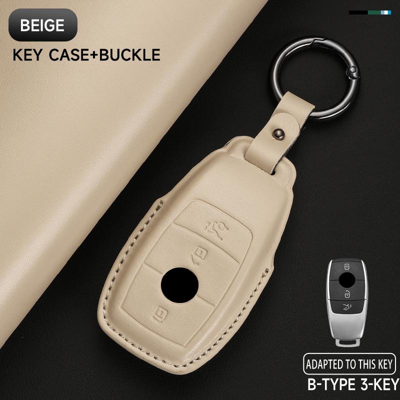 Genuine Leather Car Key Case Cover Key Bag For  Mercedes Benz A C E S G Class GLC CLE CLA GLB GLK GLS Protect Set Accessories