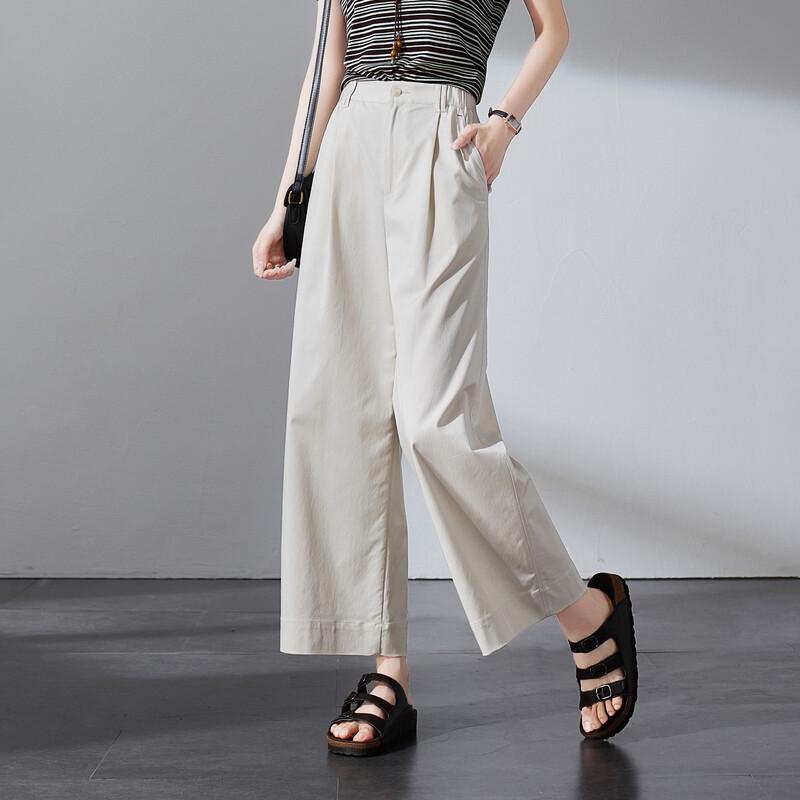 SOFSIL Damen High-Waist Cropped Weitbeinige Hose