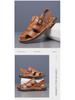 Genuine Leather Men's Summer Sandals - Closed Toe, Non-Slip Outdoor & Driving Shoes with Trendy Cowhide Sole