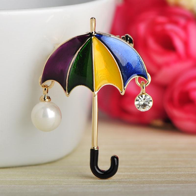 

Симпатичні райдужні брошки у формі парасольки, імітація перлів, емаль, сплав, шпильки, ювелірні вироби різнокольоровий