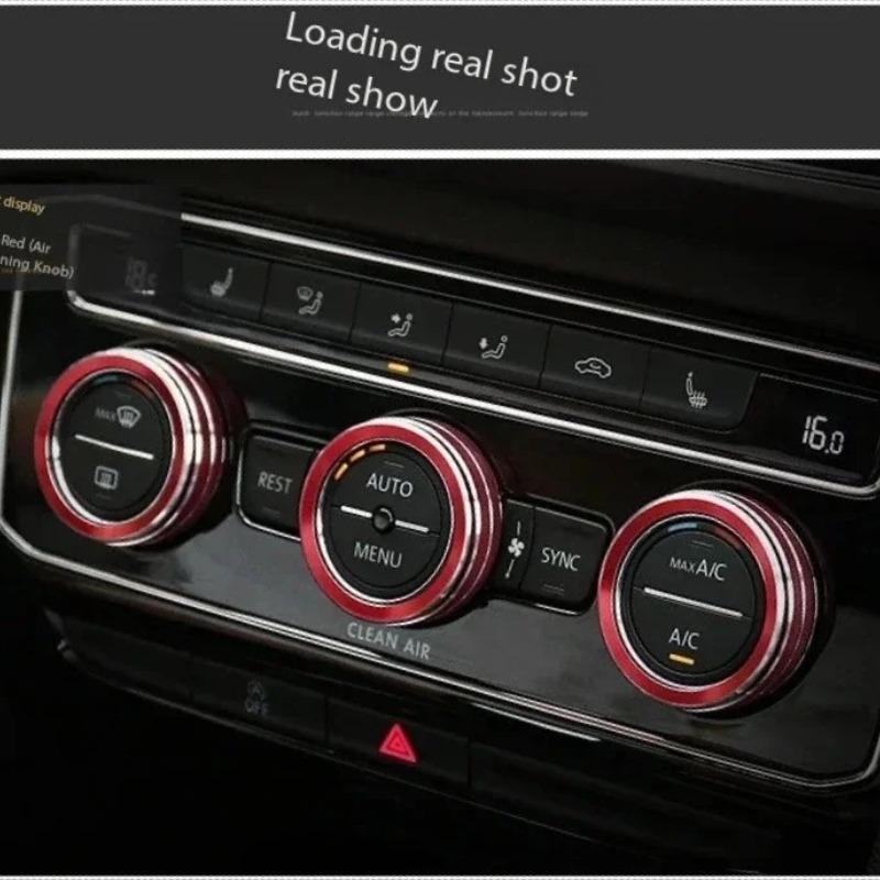 Auto Car AC Control Ring Trim Cover Car Interior Accessories For VW Tiguan Atlas T-roc Ateca FR Passat B8 Variant 2017-2019