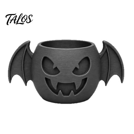 Miniature Desk Decoration 3D Printed Devil Bat Flower Pot, Gothic Halloween Succulents Creative Retro Room Decor Planter with Wing Details for