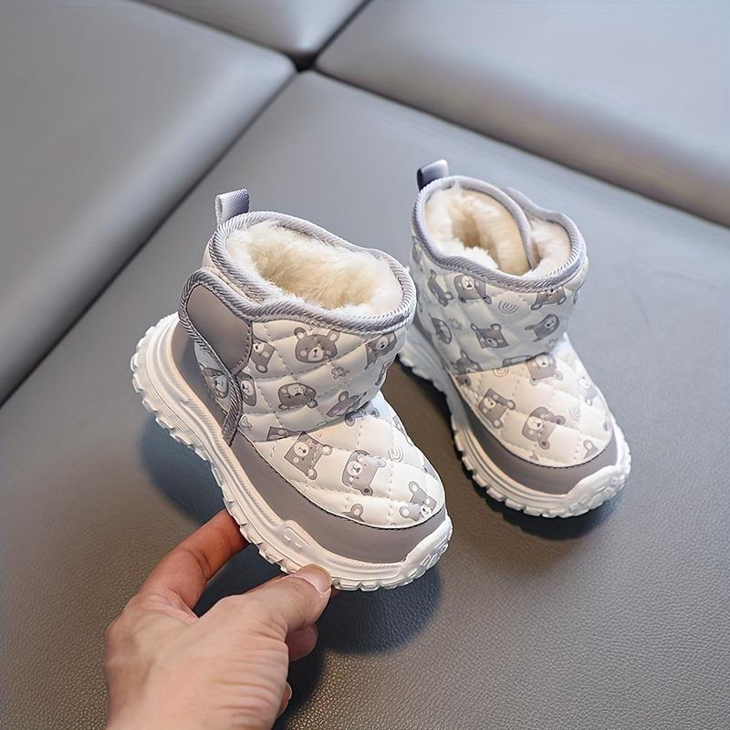 Winter Snow Boots Boys Girls Outdoor Indoor Non Slip Warm Cartoon Designs Wind Snow Protection