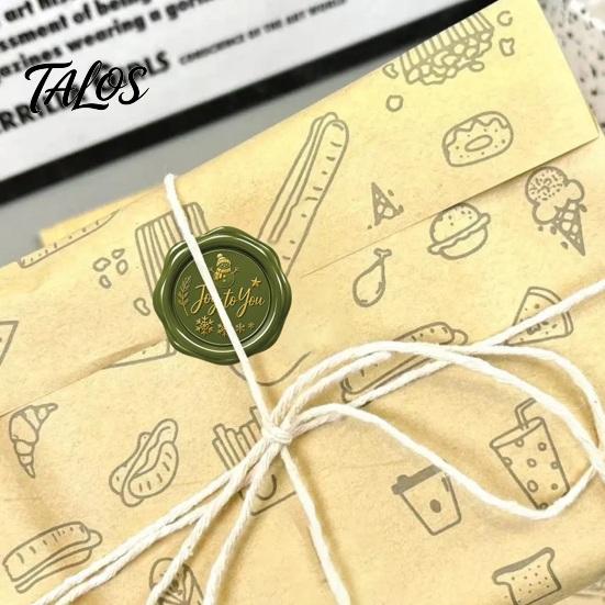 Christmas Souvenir Packaging Labels Wax Seal Stickers, Self-Adhesive Embossed Decals, Red And High Definition Decorative Seals Green Retro for Holiday