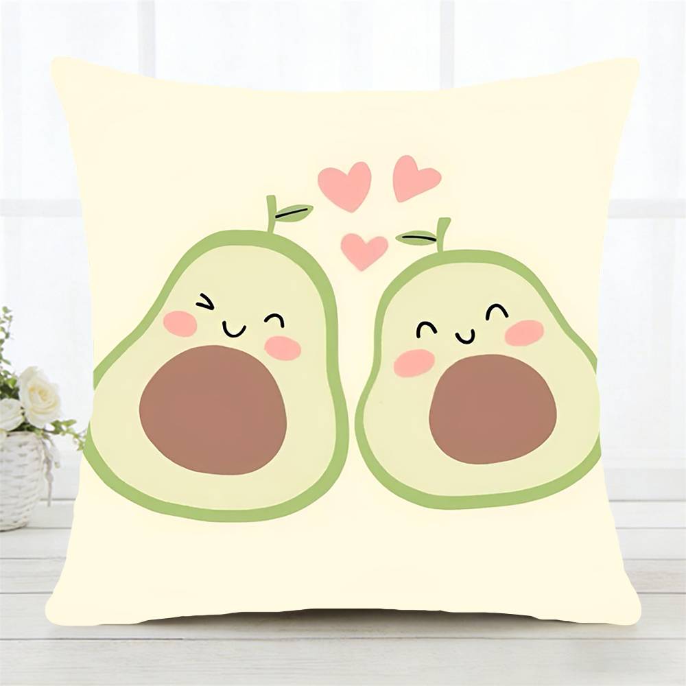 A Green Avocado Pillow Case Fashion Square Pillowcase Bedroom Sofa Room Ins Decoration Leisure