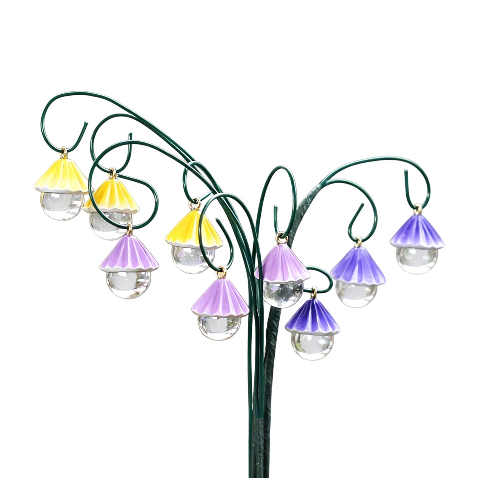 

9pcs Garden Decoration Pole With Umbrella Beads resin Plant Support Decorative Garden Stakes Suitable For Orchid, Potted Plants China Mainland