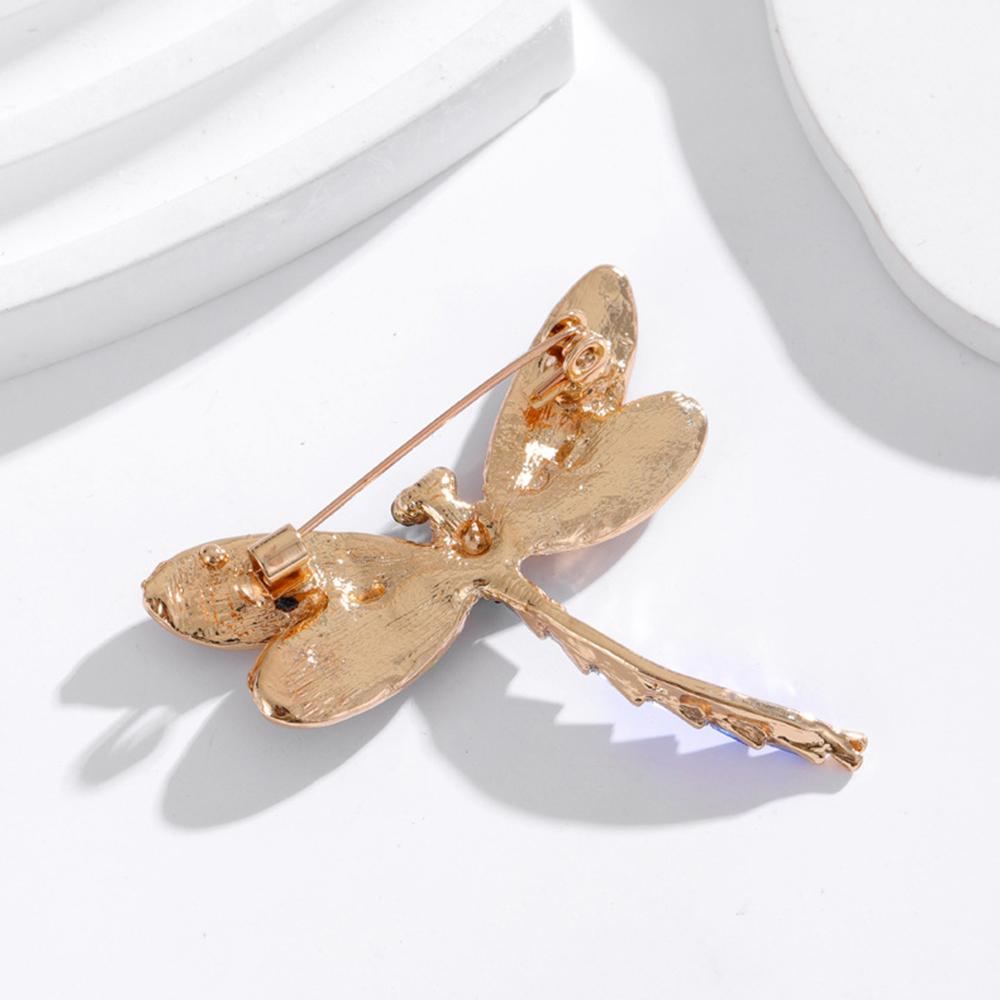 Women's Gold Tone Dragonfly Brooch Pin Crystal Rhinestone Brooches Jewelry Gifts