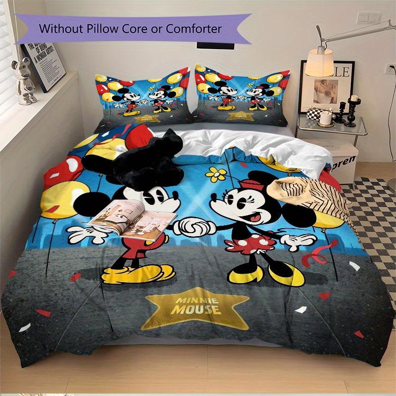 3pcs set Mickey Mouse, Minnie Mouse, balloons Bedding Set with Duvet Cover+Pillowcases, All-Season Polyester, Zipper Closure53