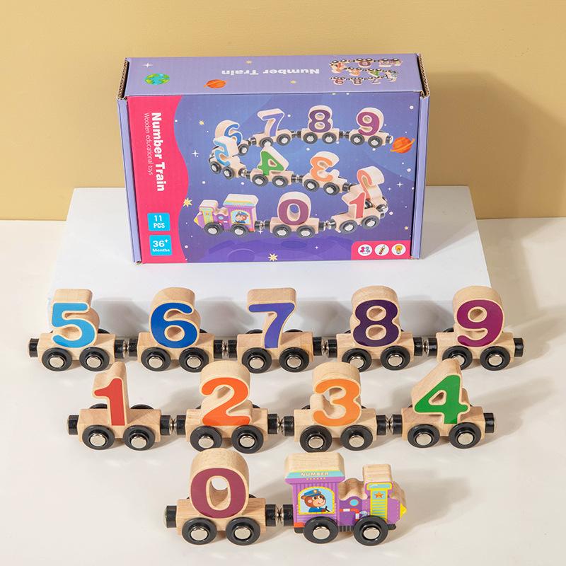 Magnetic Number Train Toy Kids Educational Play Set Magnetic Building Blocks DIY Assemble Bricks Interactive Learning Game