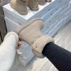 Pure Leather Velvet Martin Boots Female Flat Bottom Internet Celebrity Two Wear Milk Tea Color Short Boots Snow Boots