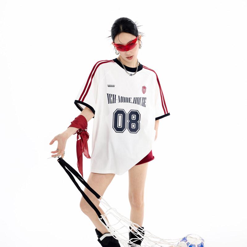 ICH MODE Women s Colorblock Sporty Short Sleeve T-shirt M