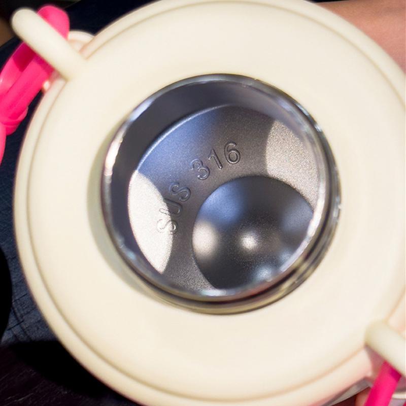 Láhev na vodu Kreslené Nerezová vakuová baňka Káva Mléko Cestovní šálek slámy Medvěd Láhev na vodu Izolovaná termoska