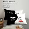 3-piece down duvet cover set in black and white color with beard and lip print for couples (1 duvet cover+2 pillowcases, no core