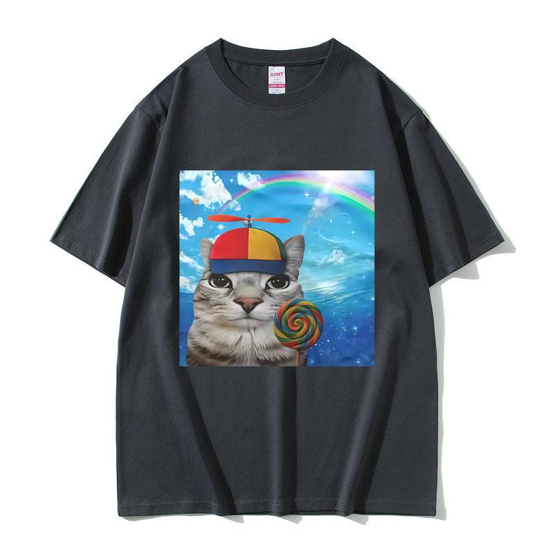 Cat Funny Meme Graphic TShirt Unisex Unisex Fashion Oversized Streetwear Unisexs Casual Humor Short Sleeve T Shirts 100 Cotton Tees