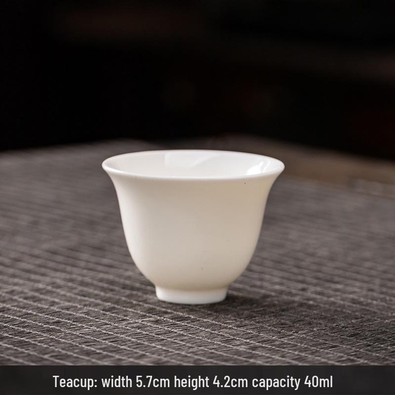 Mutton Fat White Porcelain Kung Fu Tea Cup: Ceramic Tasting Cup for Tea or Wine