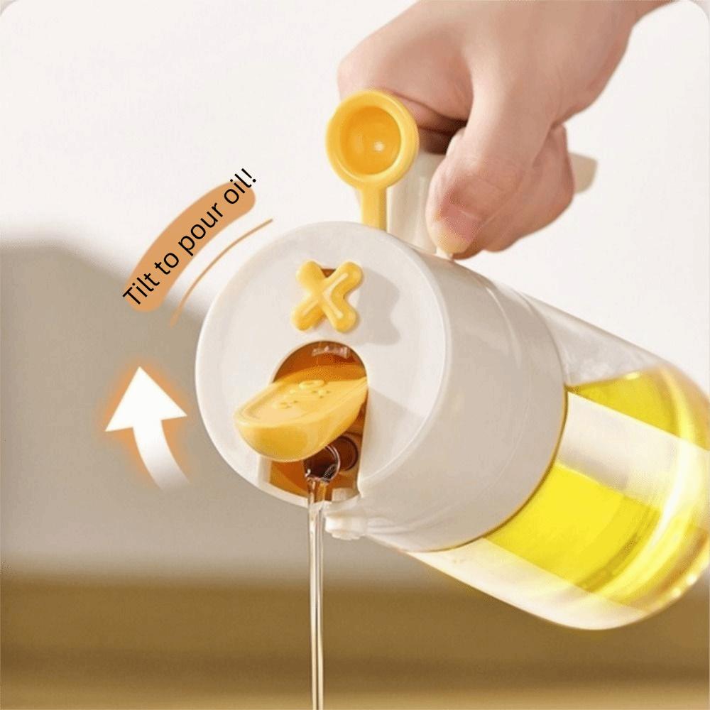 Praktický 460ml Sprej na olej 2 v 1 Průhledná láhev s rozprašovačem na vaření Proti úniku Skleněný dávkovač oleje Kuchyň