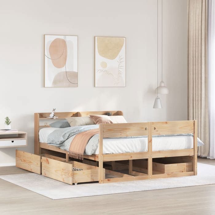 VidaXL Bed Frames Without Mattress 120x190 Cm Solid Pine Wood 3307140