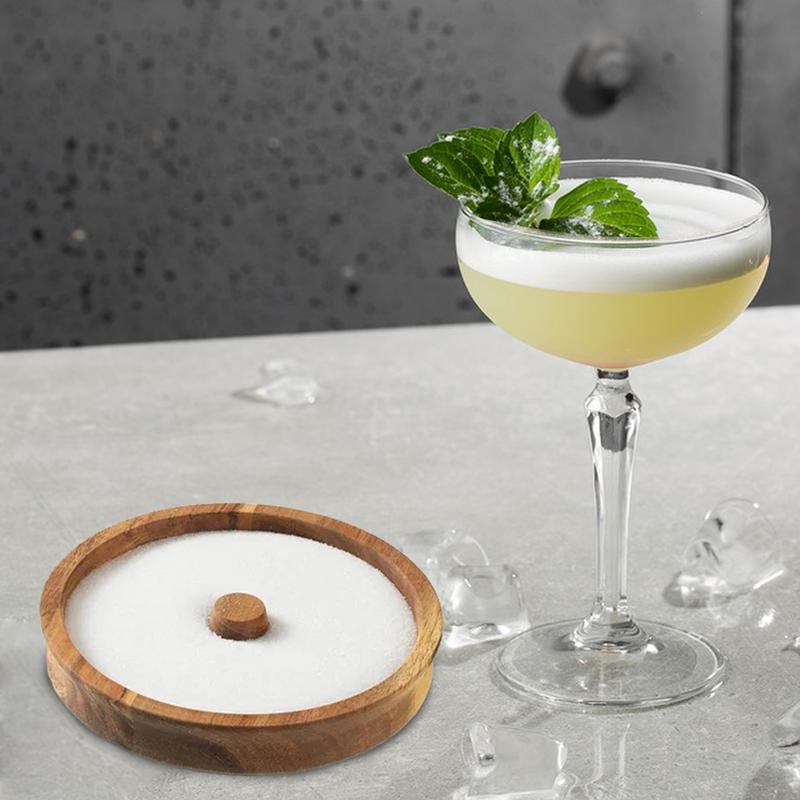 Margarita Salt Rimmer Wooden Cocktail Sugar Rimmer Portable Salt And Sugar Rimming S pice Container Bar Accessories Rimmer Dish