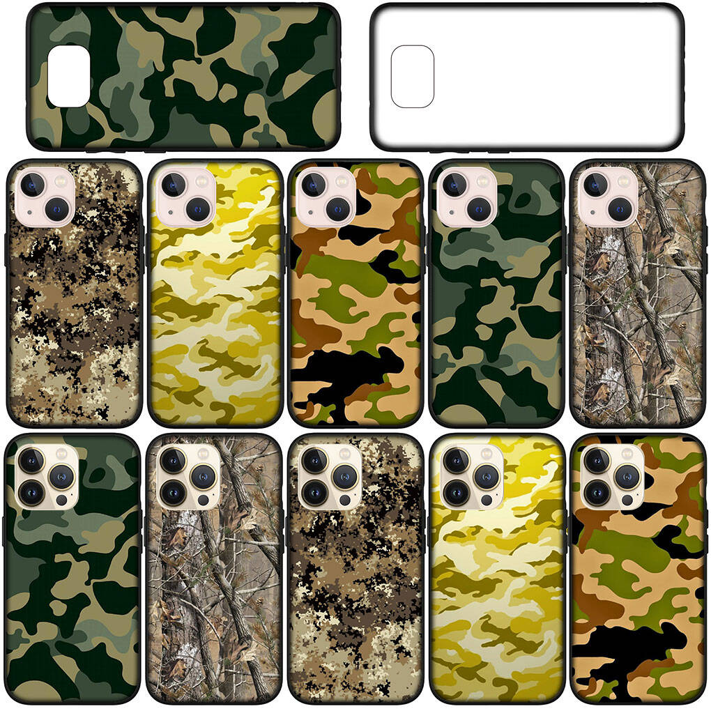 for iPhone 17 16 15 Xiaomi Poco Redmi Note 14 13 12 11 Pro Max Samsung Galaxy S25 S24 S23 OPPO Huawei Camo Military Army Camouflage Pattern Phone Case
