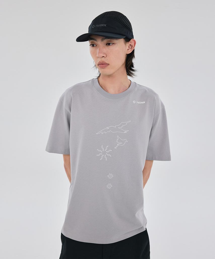 Hellinogseuweeo Splash Graphic T-Shirt_Light Gray