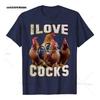 Ich liebe Hähne Lustige Hähne Meme Hühnerliebhaber T-Shirt Baumwolle Oversized Humorvolle Grafik-T-Shirts für Damen Sommeroberteile Streetwear