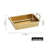 ZISIZ Square Gold Stainless Steel Serving Tray