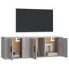 2 Piece TV Cabinet Set Grey Sonoma Particleboard