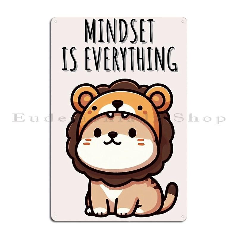 Mindset Is Everything Cat Metal Sign Designer Create Create Cinema Customize Tin Sign Poster 20x30cm